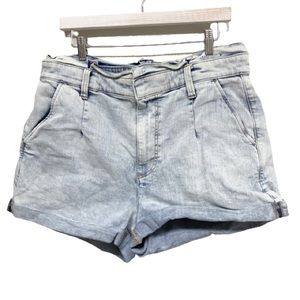 Express Shortie Women's Super High-Rise Light Wash Denim Shorts Size 14